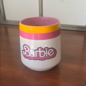 Barbie White Mug with Pink and Yellow Bands
